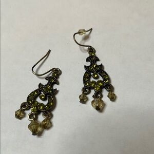 Elegant Antique Gold Earrings with Yellow Accents